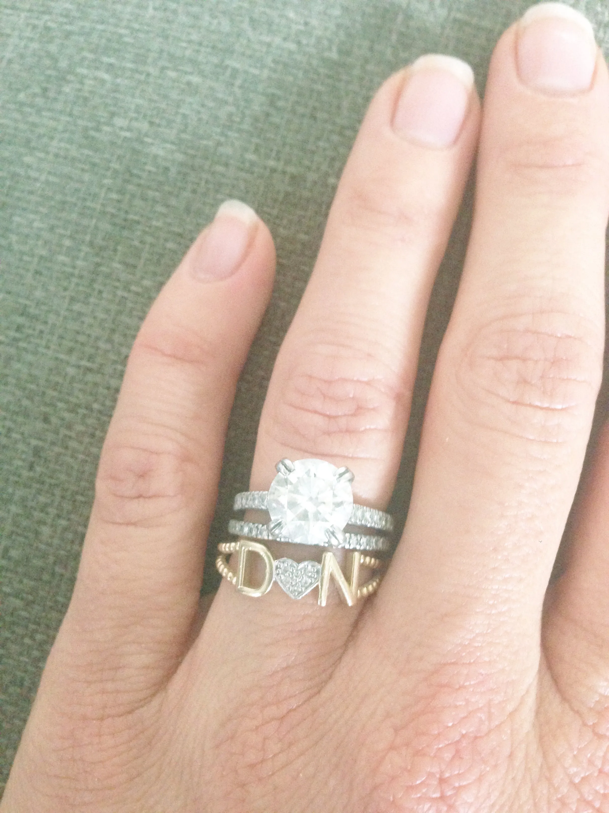 Custom Initial Heart Ring