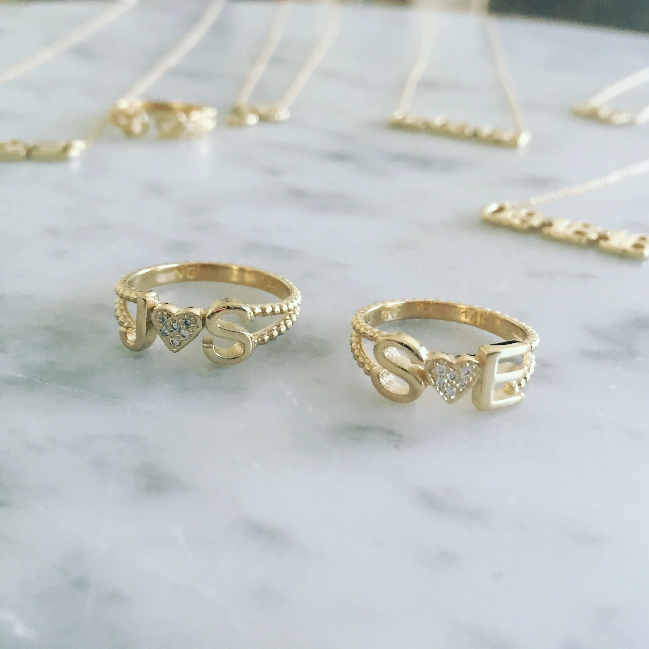 Custom Initial Heart Ring