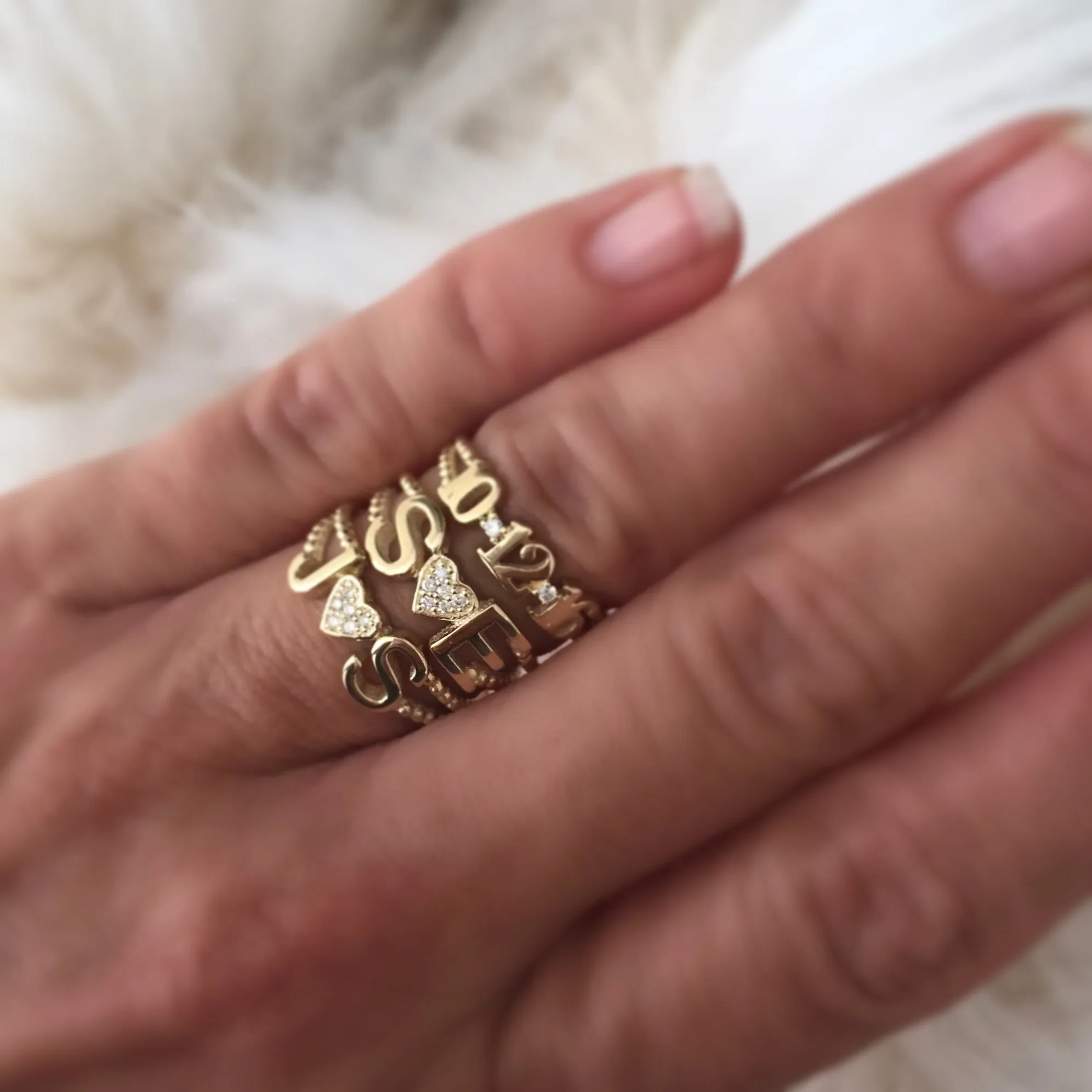 Custom Initial Heart Ring