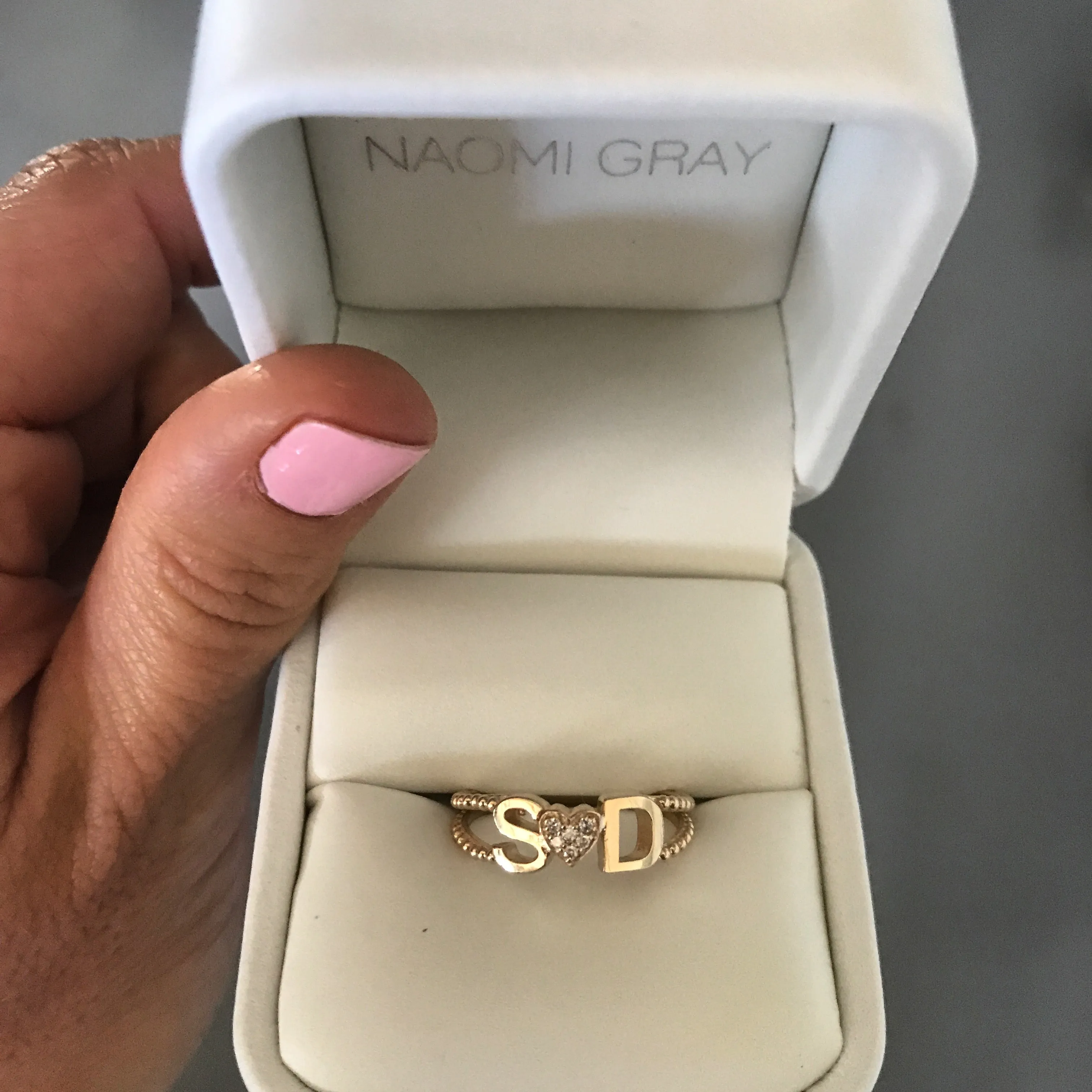 Custom Initial Heart Ring