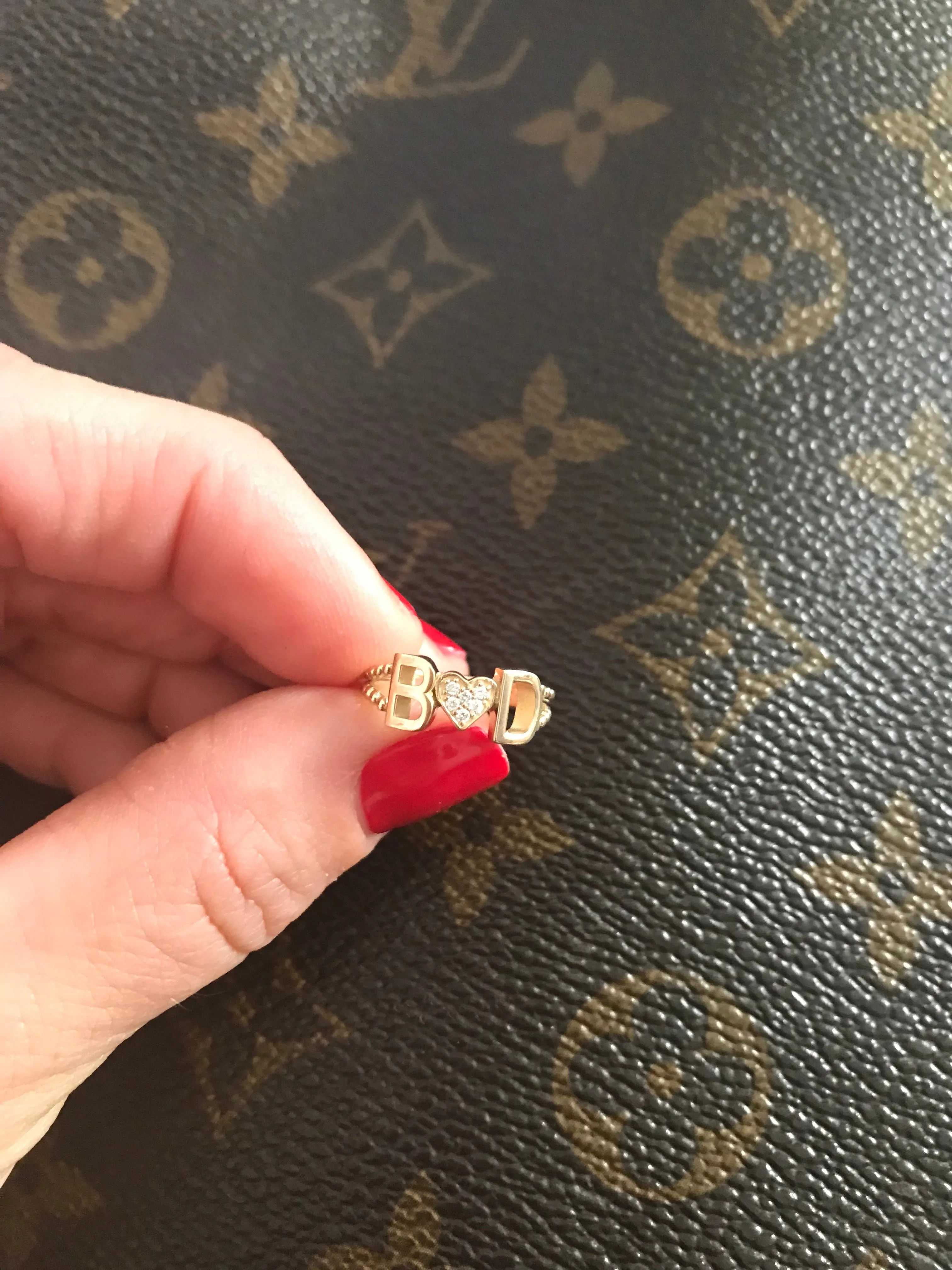 Custom Initial Heart Ring