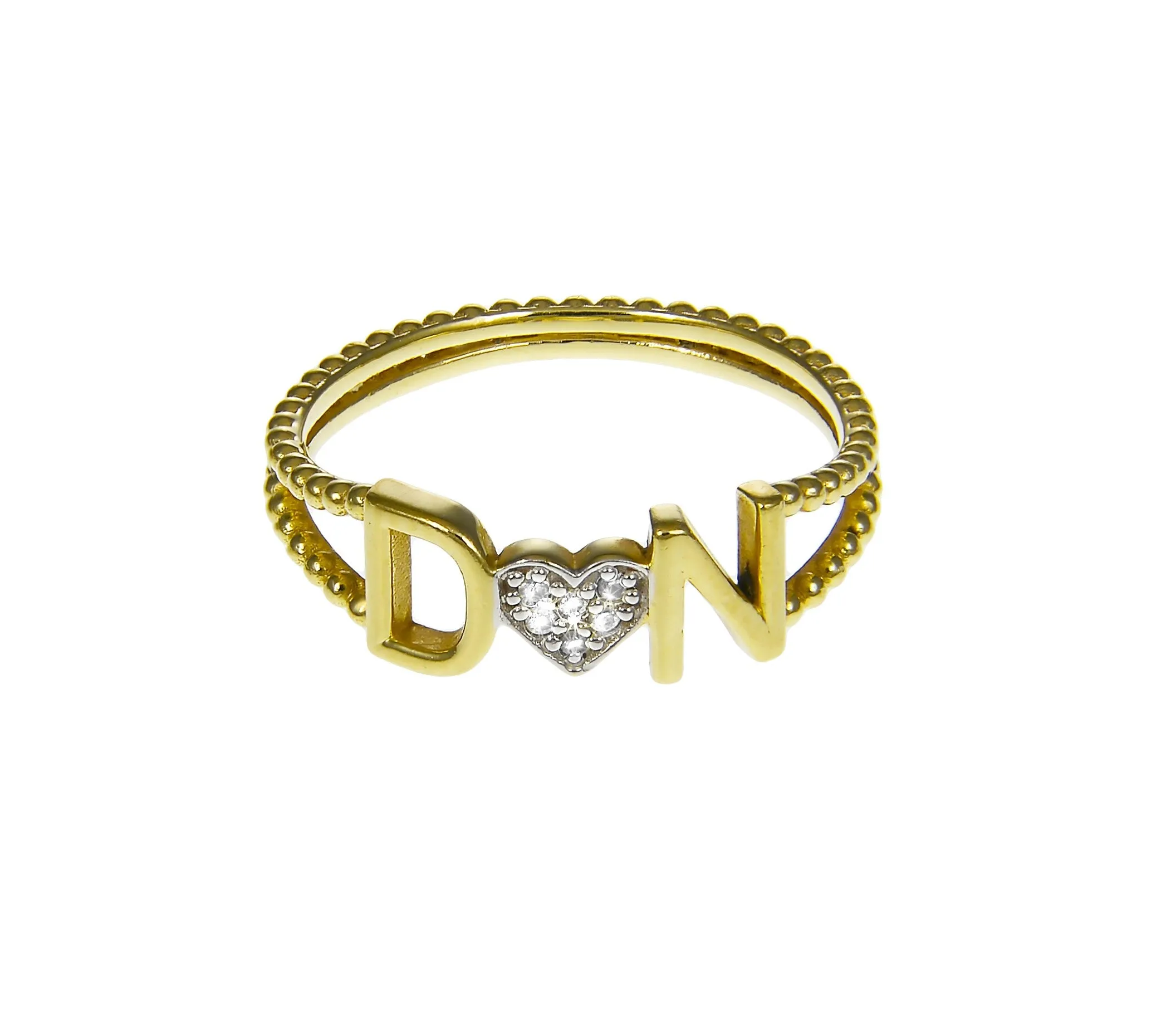Custom Initial Heart Ring