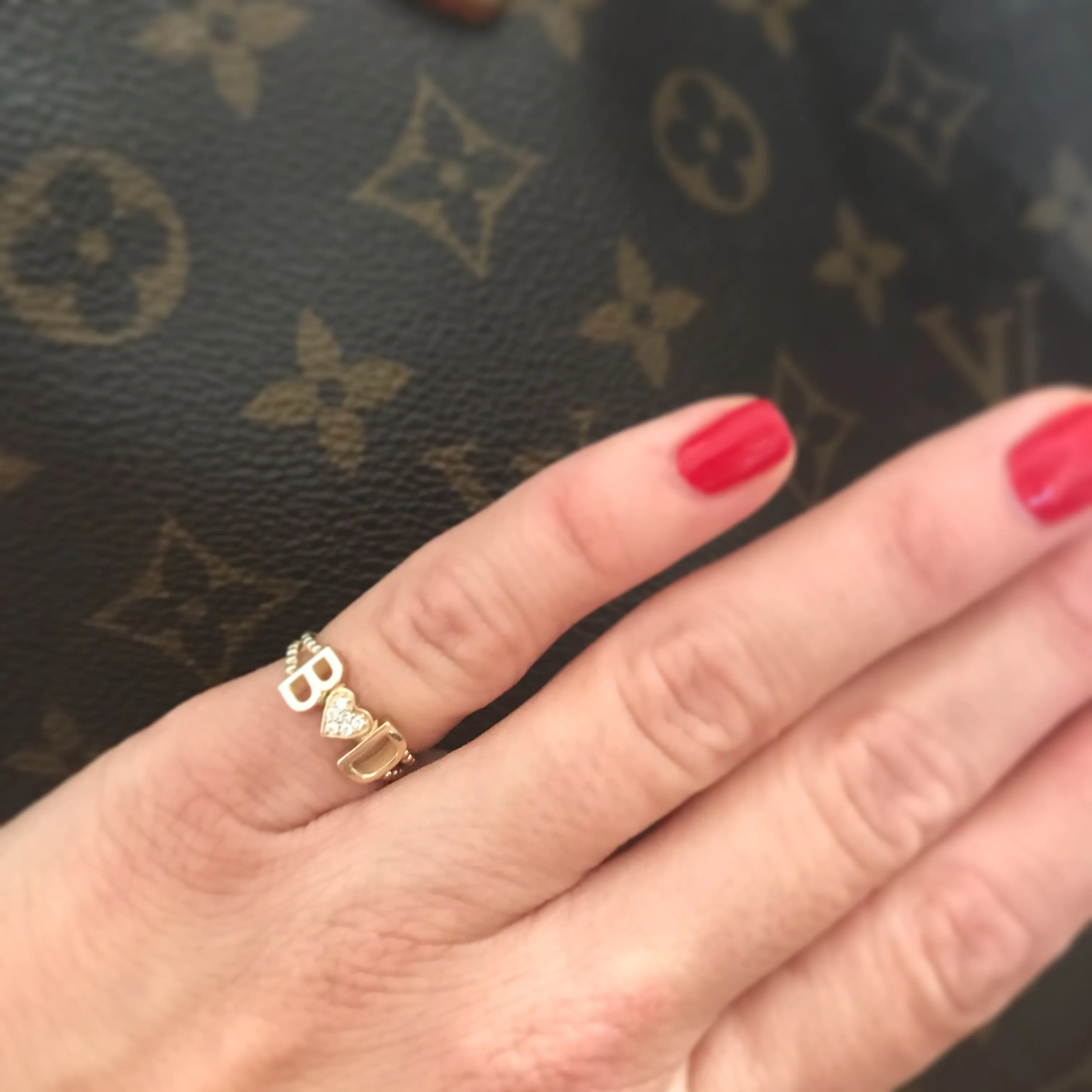 Custom Initial Heart Ring
