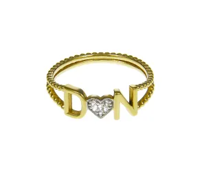 Custom Initial Heart Ring