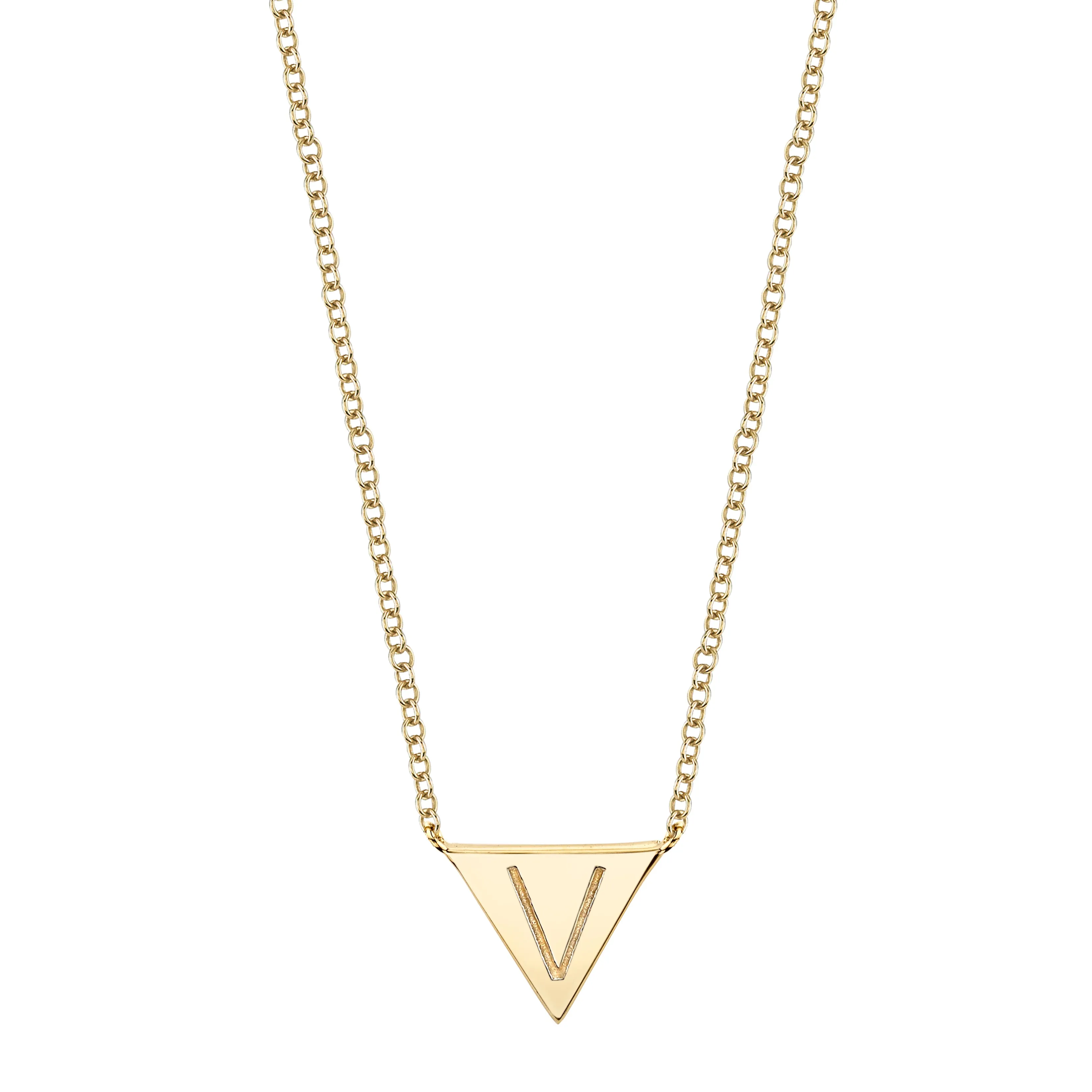 Custom Triangle Initial Necklace
