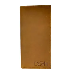 Dallas Designer Handbags Long Bifold Crazy Horse Leather Wallet Brown