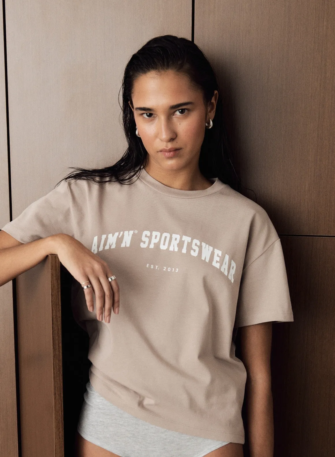 Dark Clay Varsity Boxy T-shirt