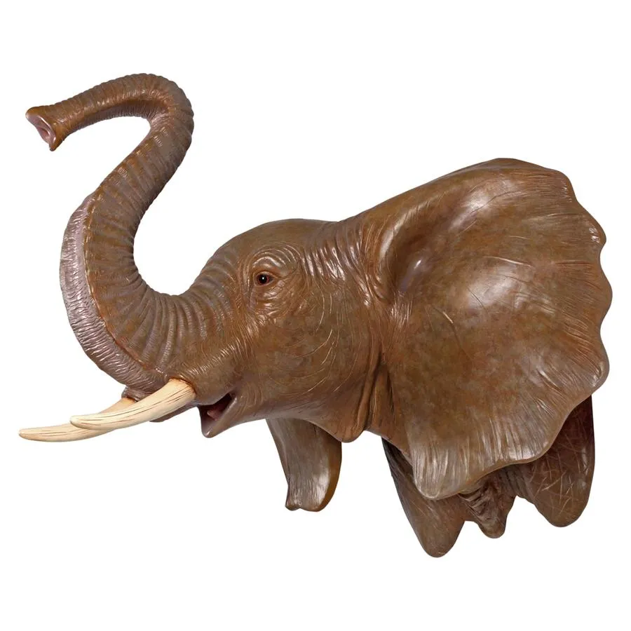 Design Toscano- Exotic African Elephant Trophy Head Wall Mount Sculpture