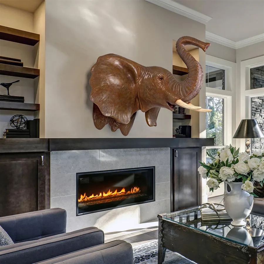 Design Toscano- Exotic African Elephant Trophy Head Wall Mount Sculpture