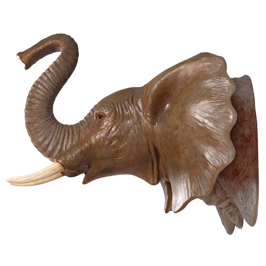 Design Toscano- Exotic African Elephant Trophy Head Wall Mount Sculpture