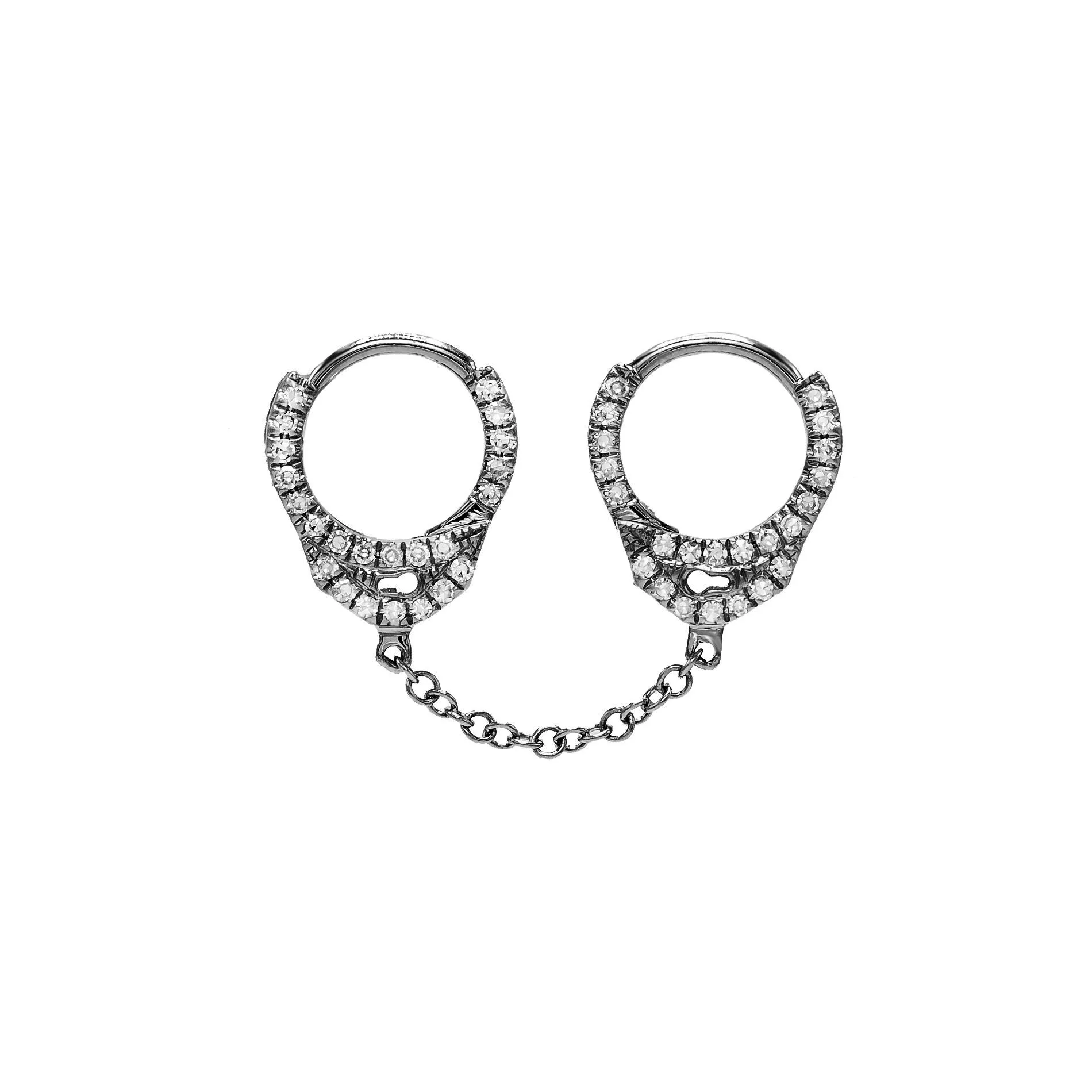 Diamond Handcuff Chain Huggie Earring 14K