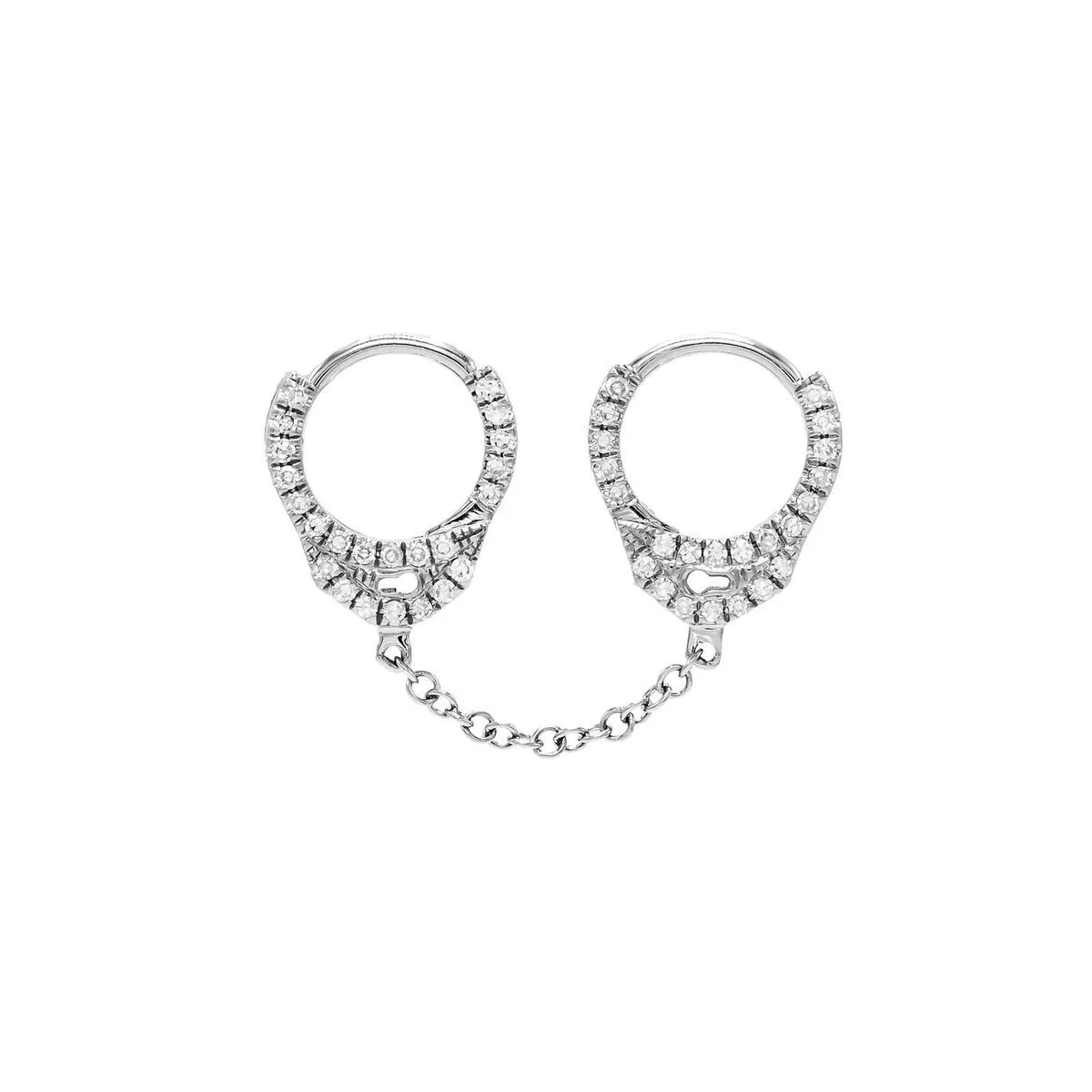 Diamond Handcuff Chain Huggie Earring 14K