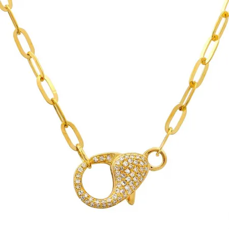 Diamond Lobster Clasp link Necklace