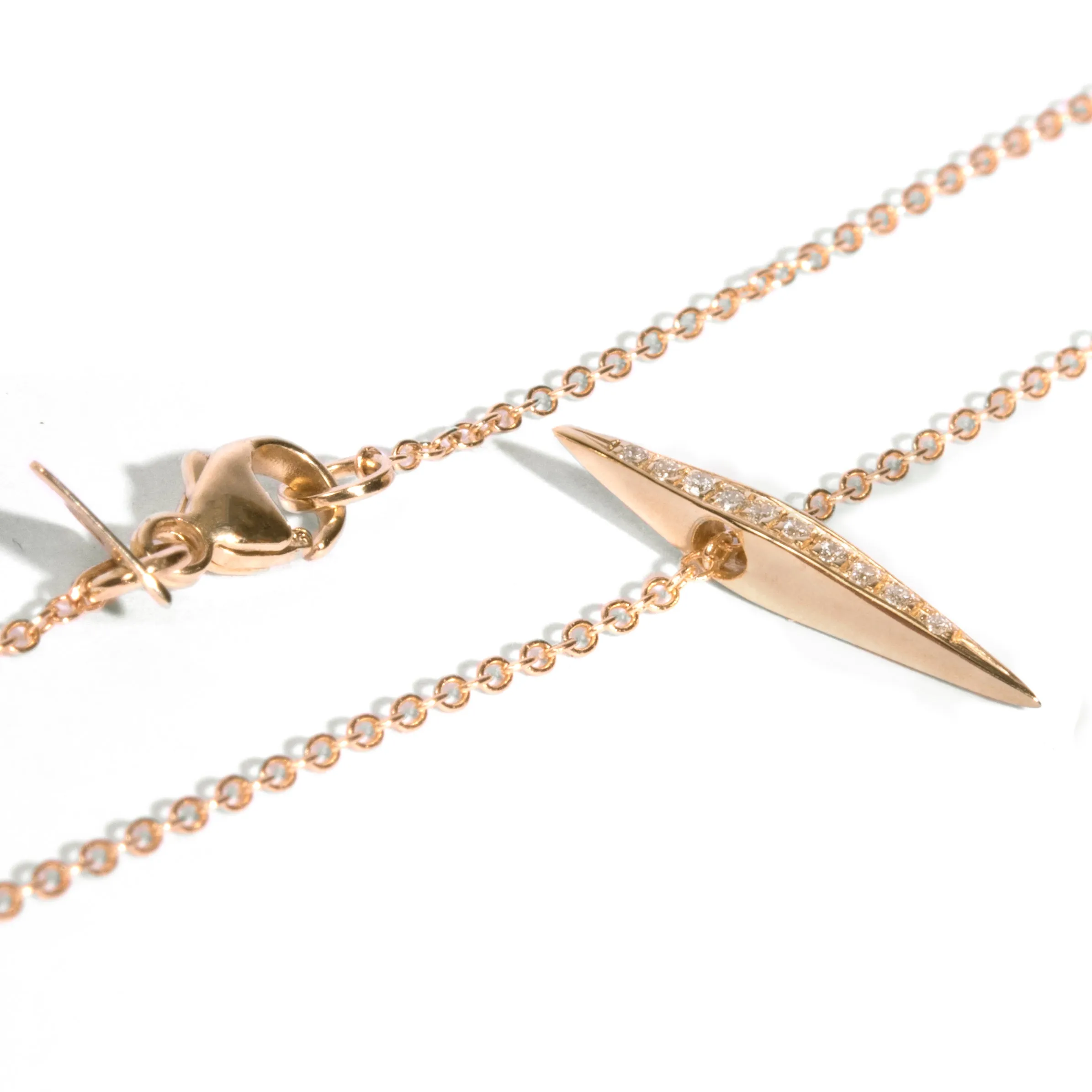 Diamond Micro-Pave Diamond Pyramid Spike Pendant