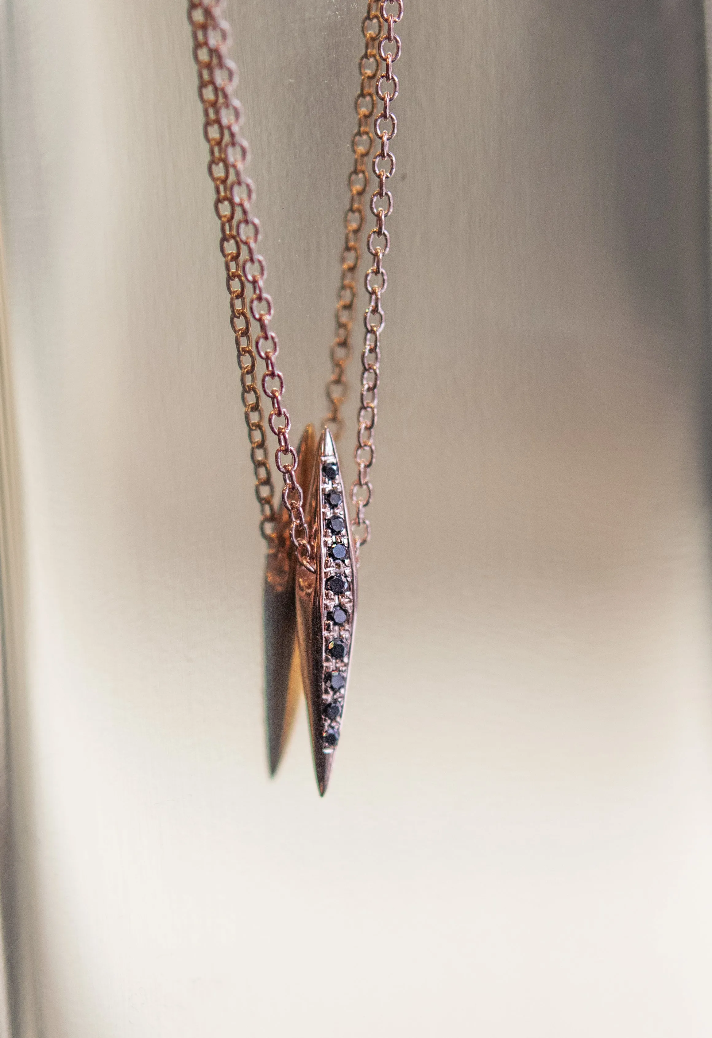 Diamond Micro-Pave Diamond Pyramid Spike Pendant