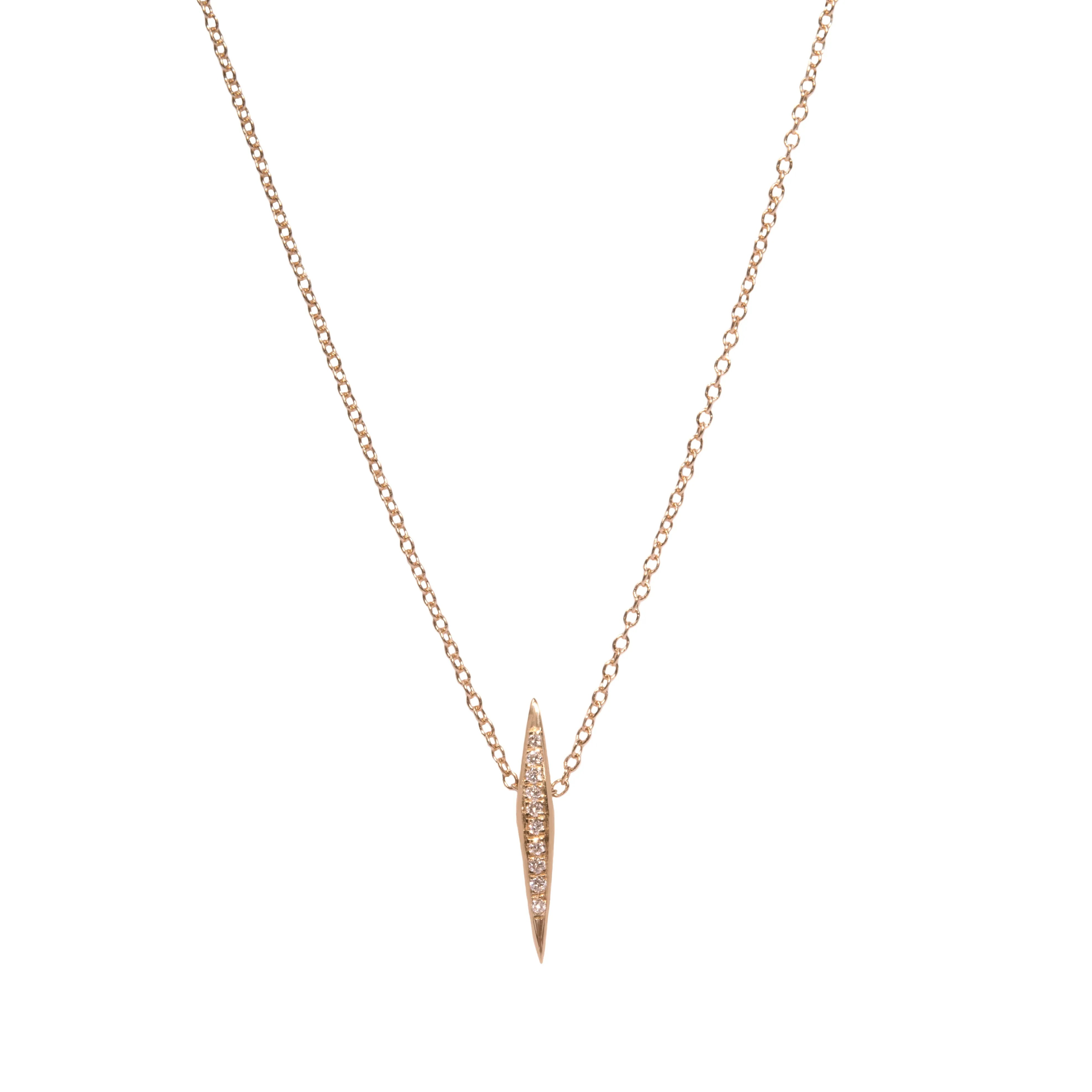 Diamond Micro-Pave Diamond Pyramid Spike Pendant