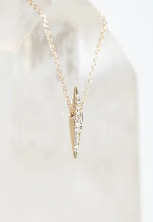 Diamond Micro-Pave Diamond Pyramid Spike Pendant