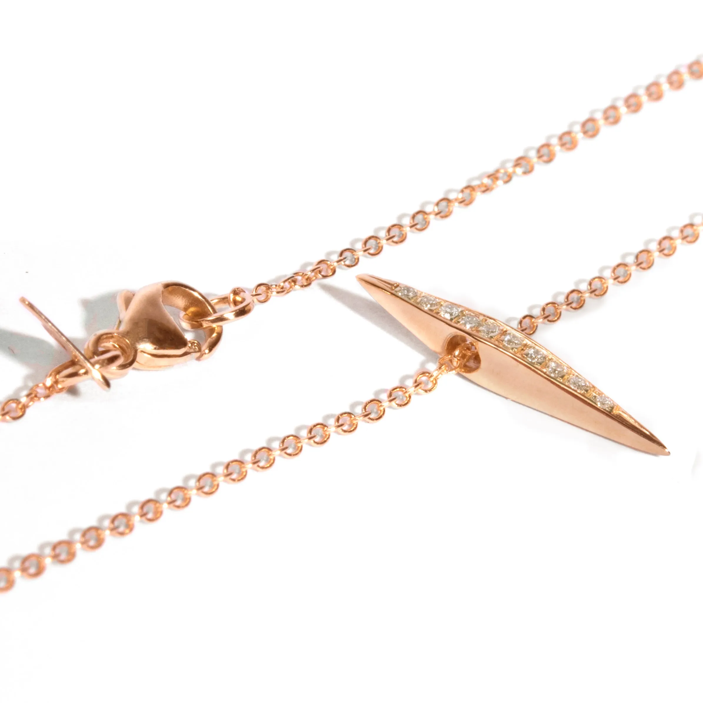Diamond Micro-Pave Diamond Pyramid Spike Pendant