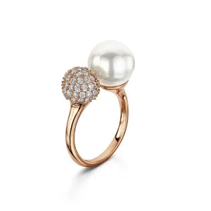 Dianna Double Ball Ring - White/Rose Gold