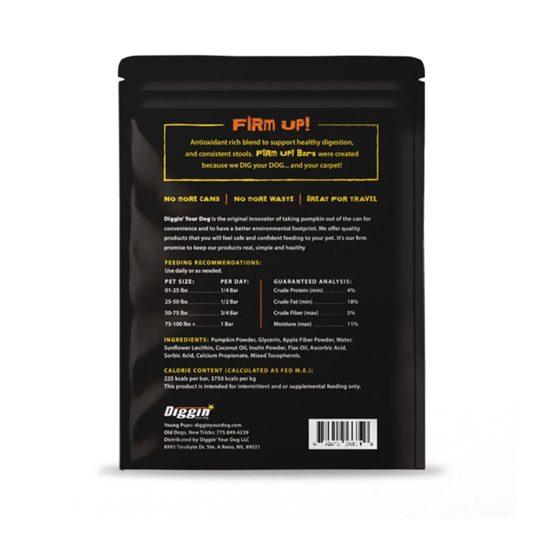 Diggin Your Dog - Firm Up Pumpkin - Bars - 24x 2.1oz [May Expiry]