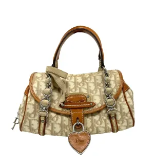 Dior Beige Logo Heart Top Handle Bag