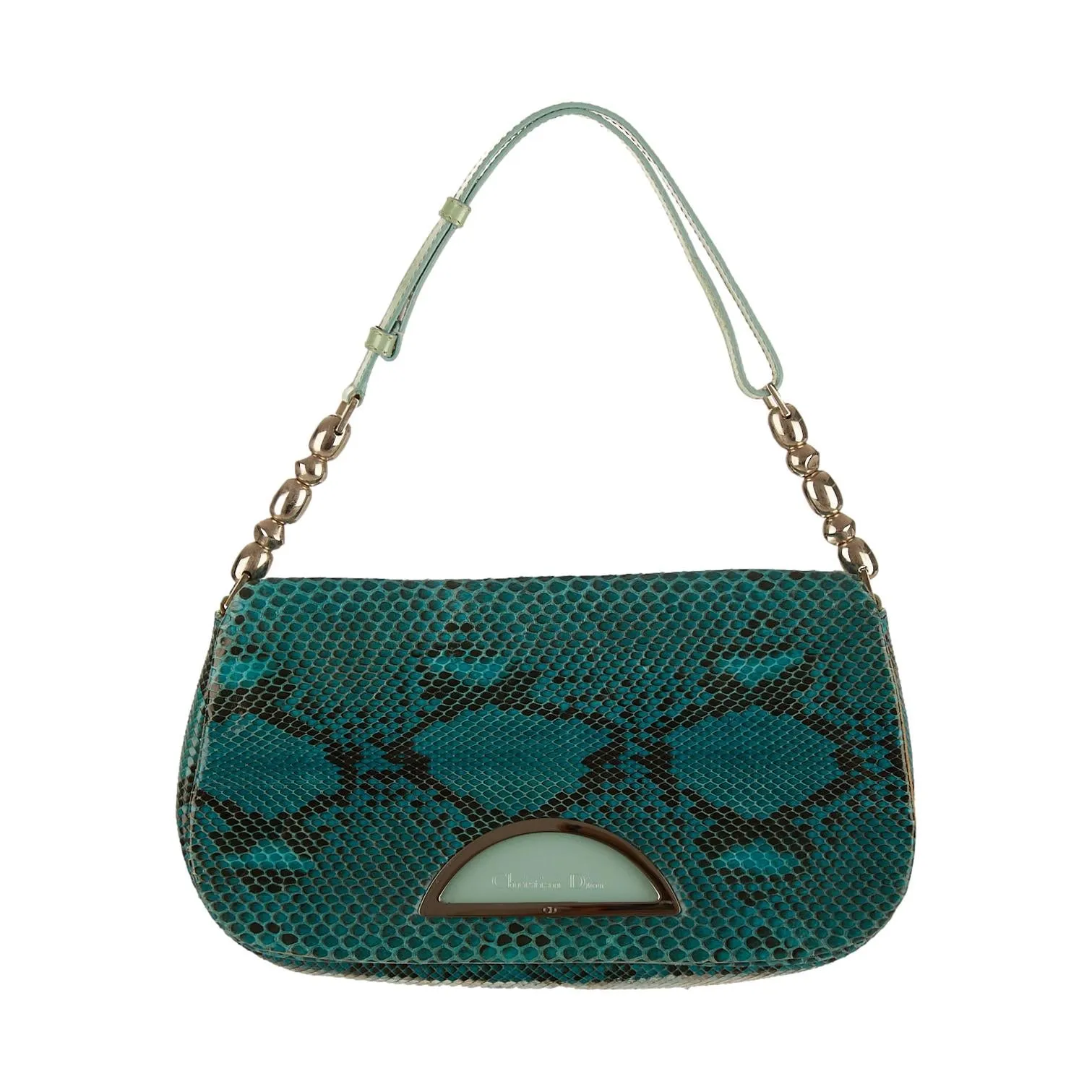 Dior Blue Snakeskin Shoulder Bag