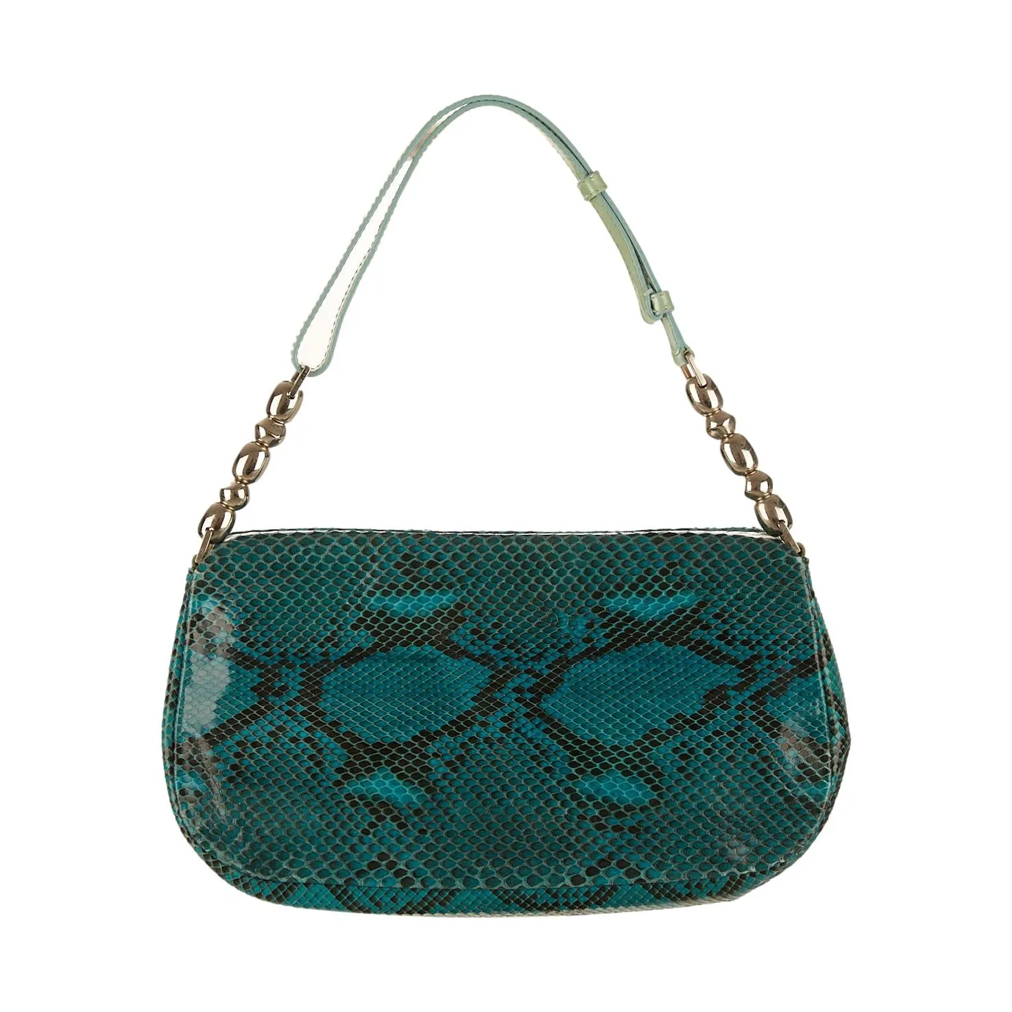 Dior Blue Snakeskin Shoulder Bag