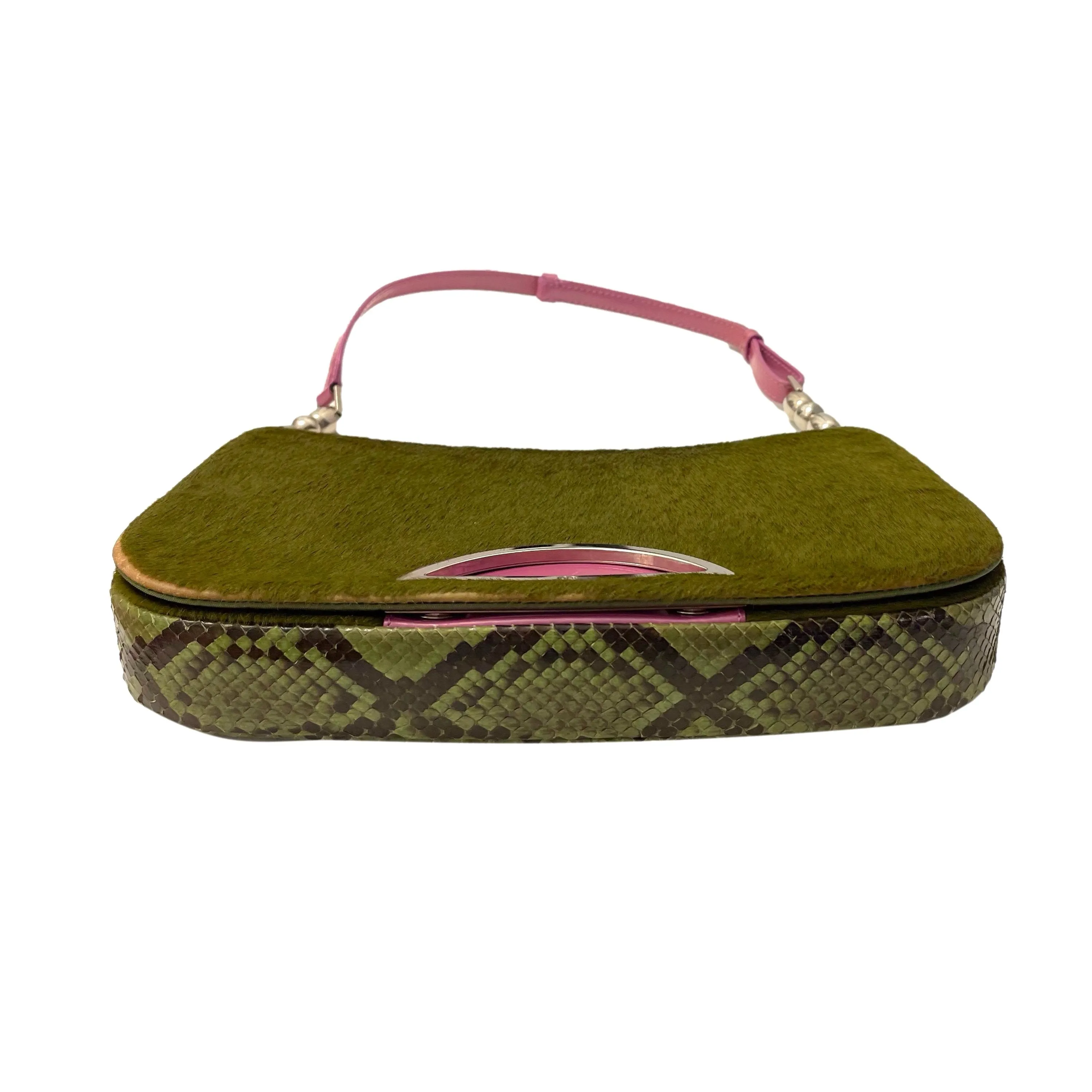 Dior Green Calf Hair Shoulder Bag