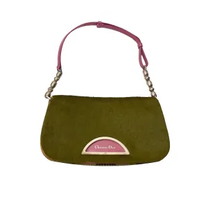 Dior Green Calf Hair Shoulder Bag