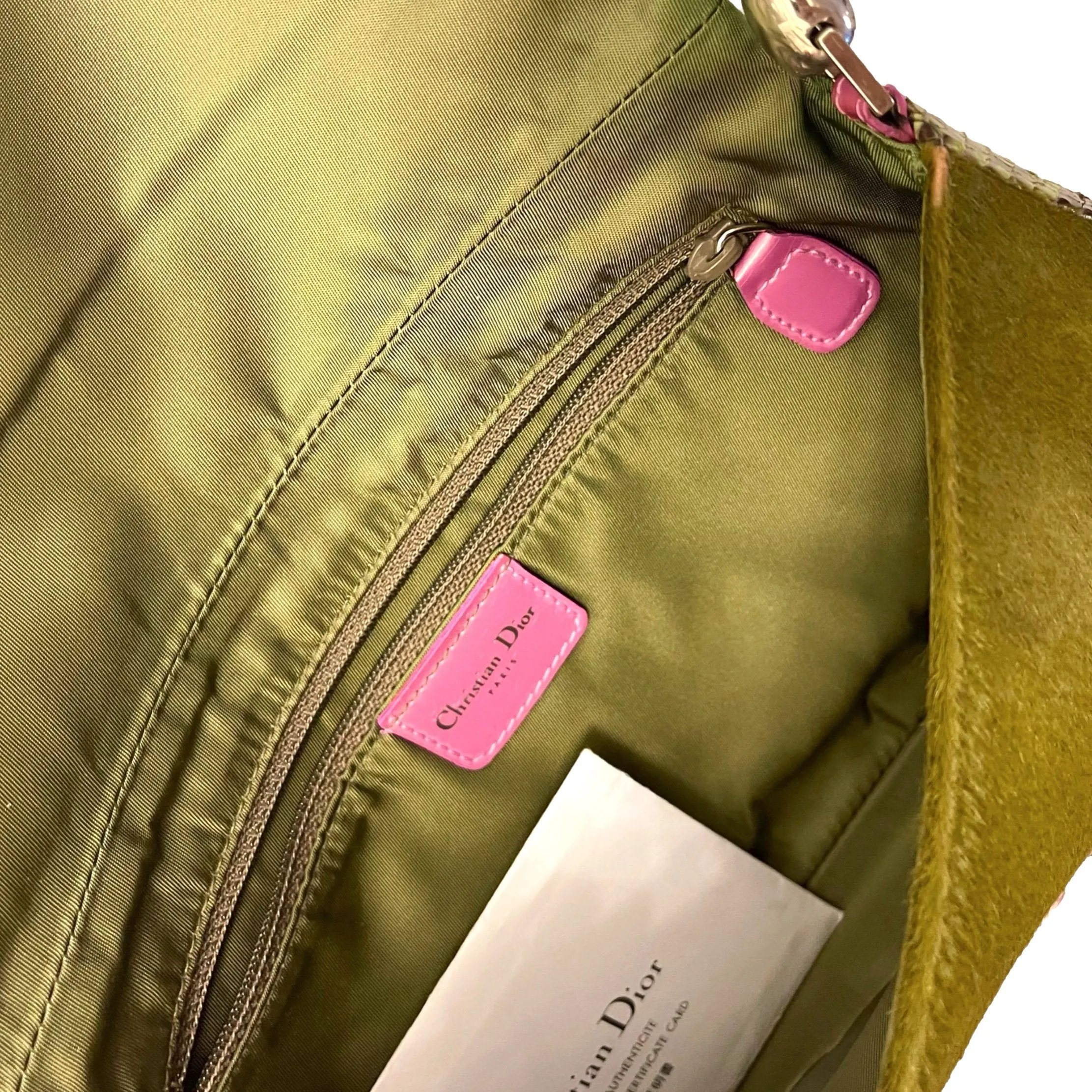 Dior Green Calf Hair Shoulder Bag