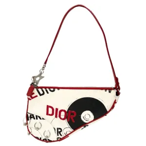 Dior White Hardcore Pierced Mini Saddle