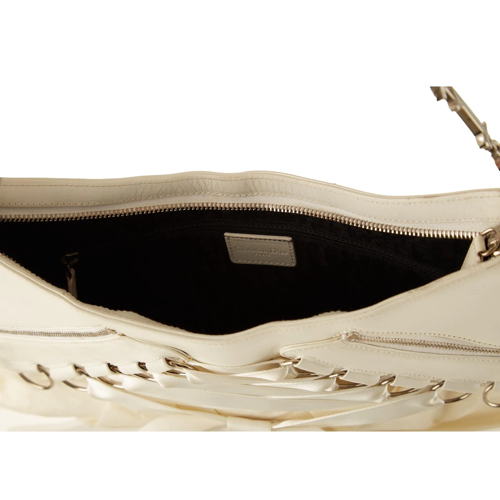 Dior White Ribbon Shoulder Bag