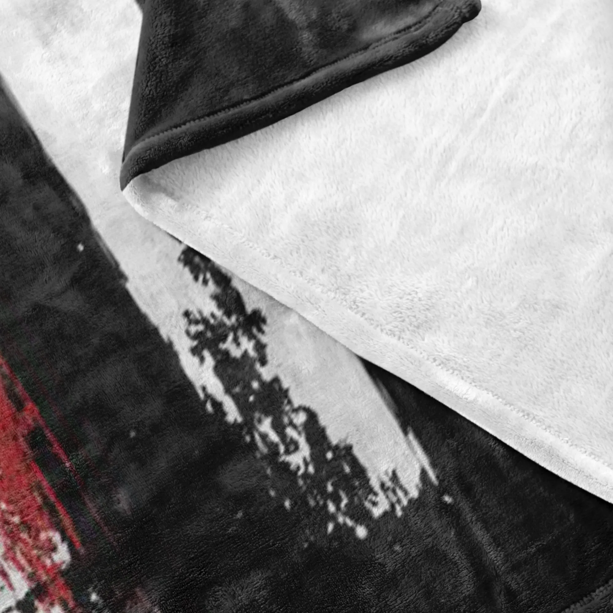 Distressed Thin Red Line Stars and Stripes Fleece Blanket
