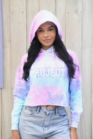Dolphin Project Cotton Candy Tie Dye Crop Hoodie