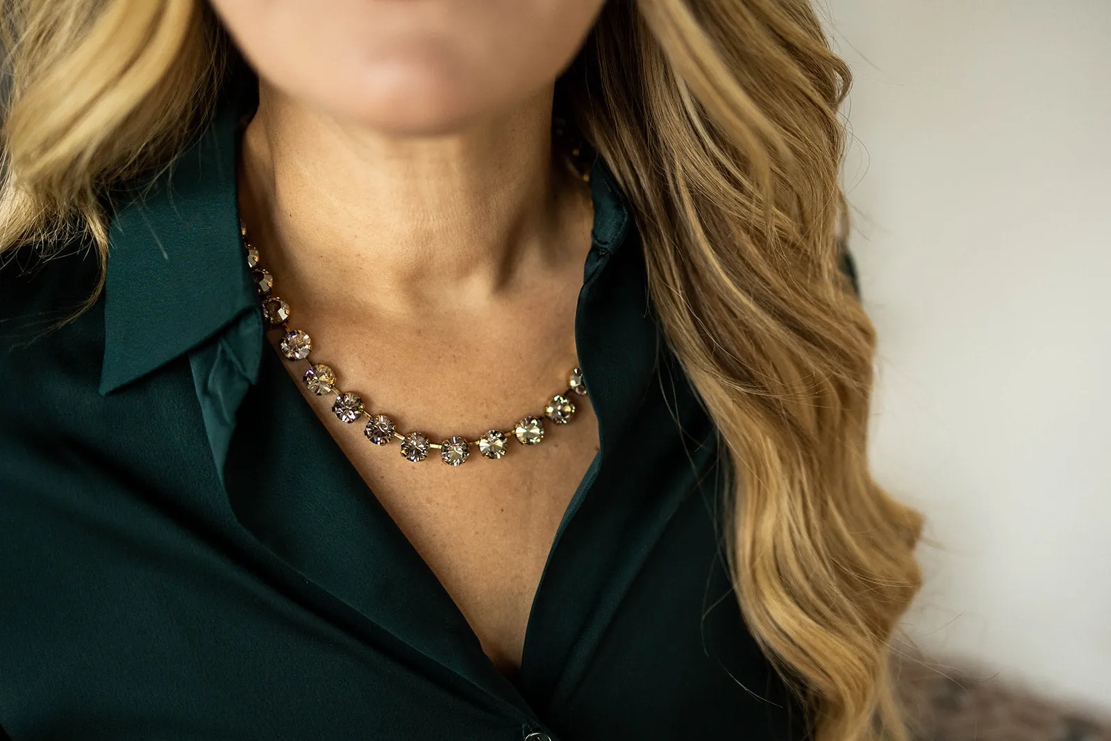 dominique button down in green