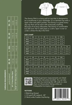 Donny Shirt Pattern -- Friday Pattern Company
