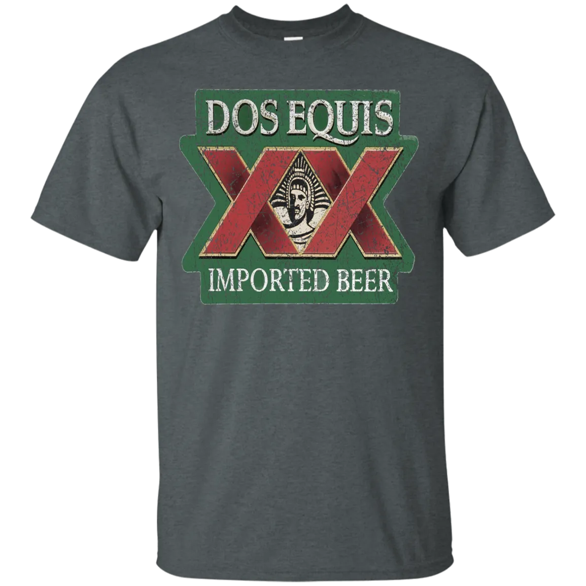 Dos Equis XX Lager Beer T-Shirt Custom Designed Worn Label Pattern