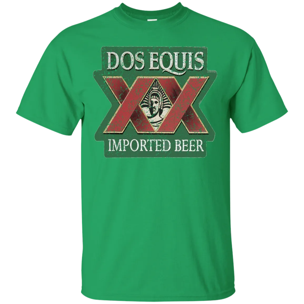 Dos Equis XX Lager Beer T-Shirt Custom Designed Worn Label Pattern