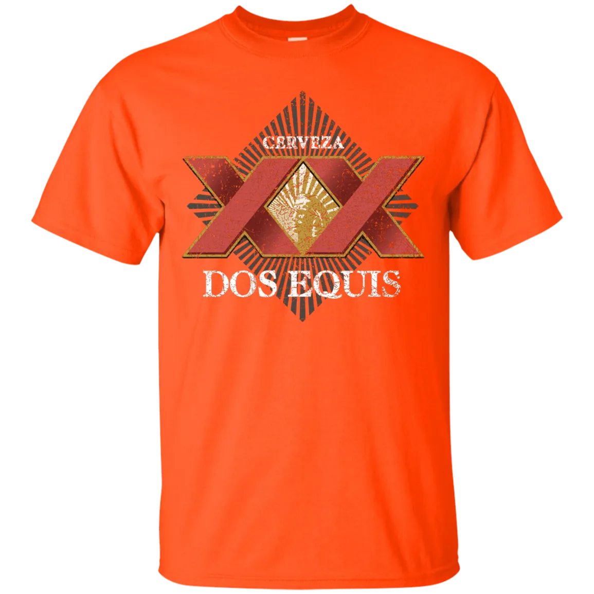 Dos Equis XX Lager Beer T-Shirt Custom Designed Worn Label Pattern