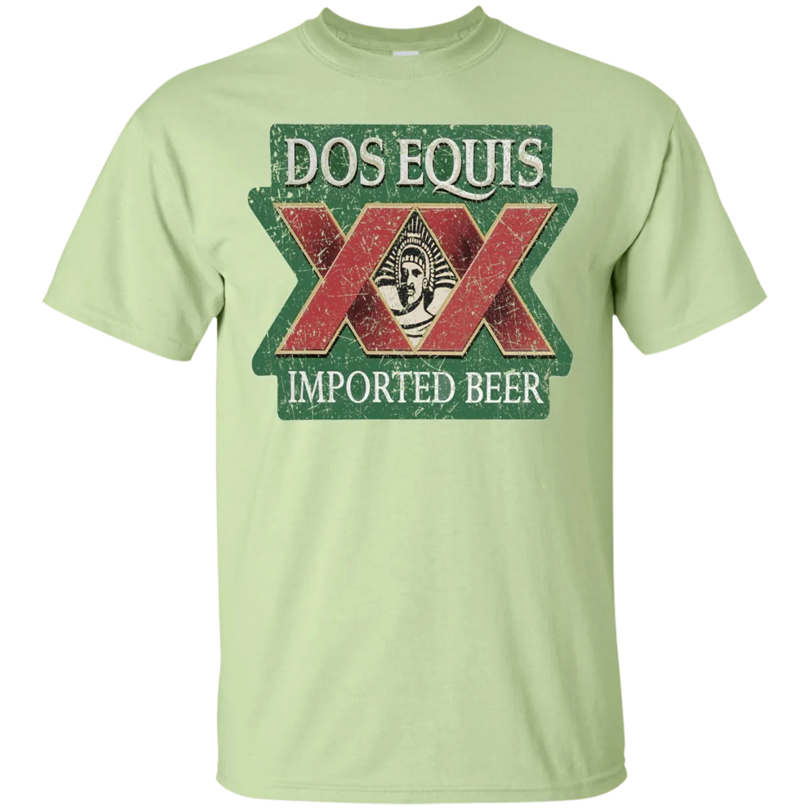 Dos Equis XX Lager Beer T-Shirt Custom Designed Worn Label Pattern