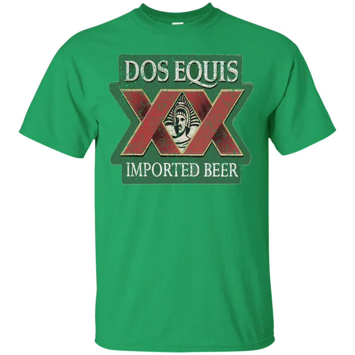 Dos Equis XX Lager Beer T-Shirt Custom Designed Worn Label Pattern