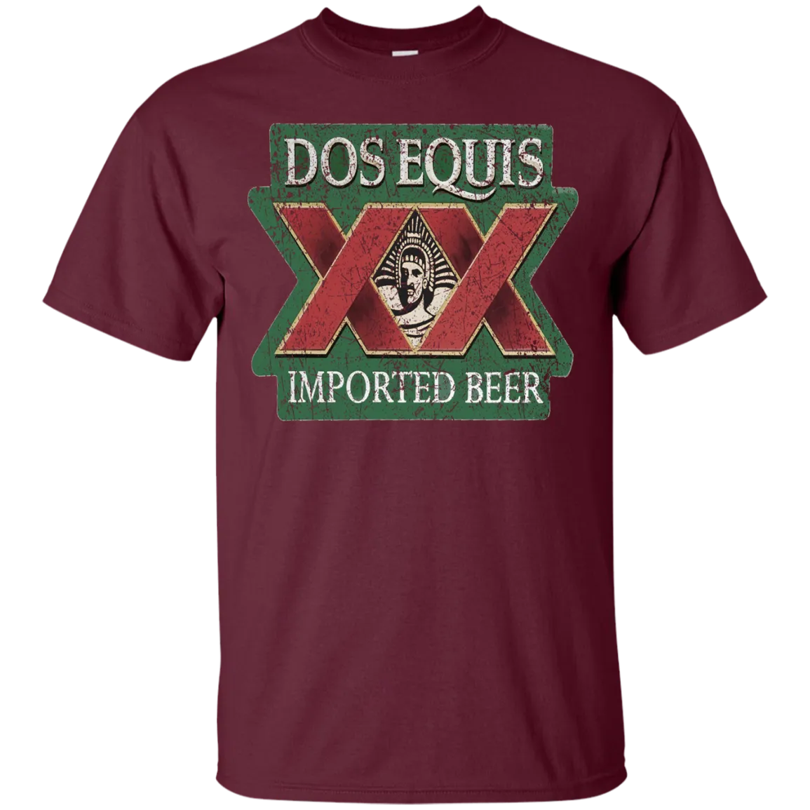 Dos Equis XX Lager Beer T-Shirt Custom Designed Worn Label Pattern
