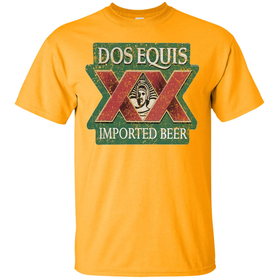 Dos Equis XX Lager Beer T-Shirt Custom Designed Worn Label Pattern