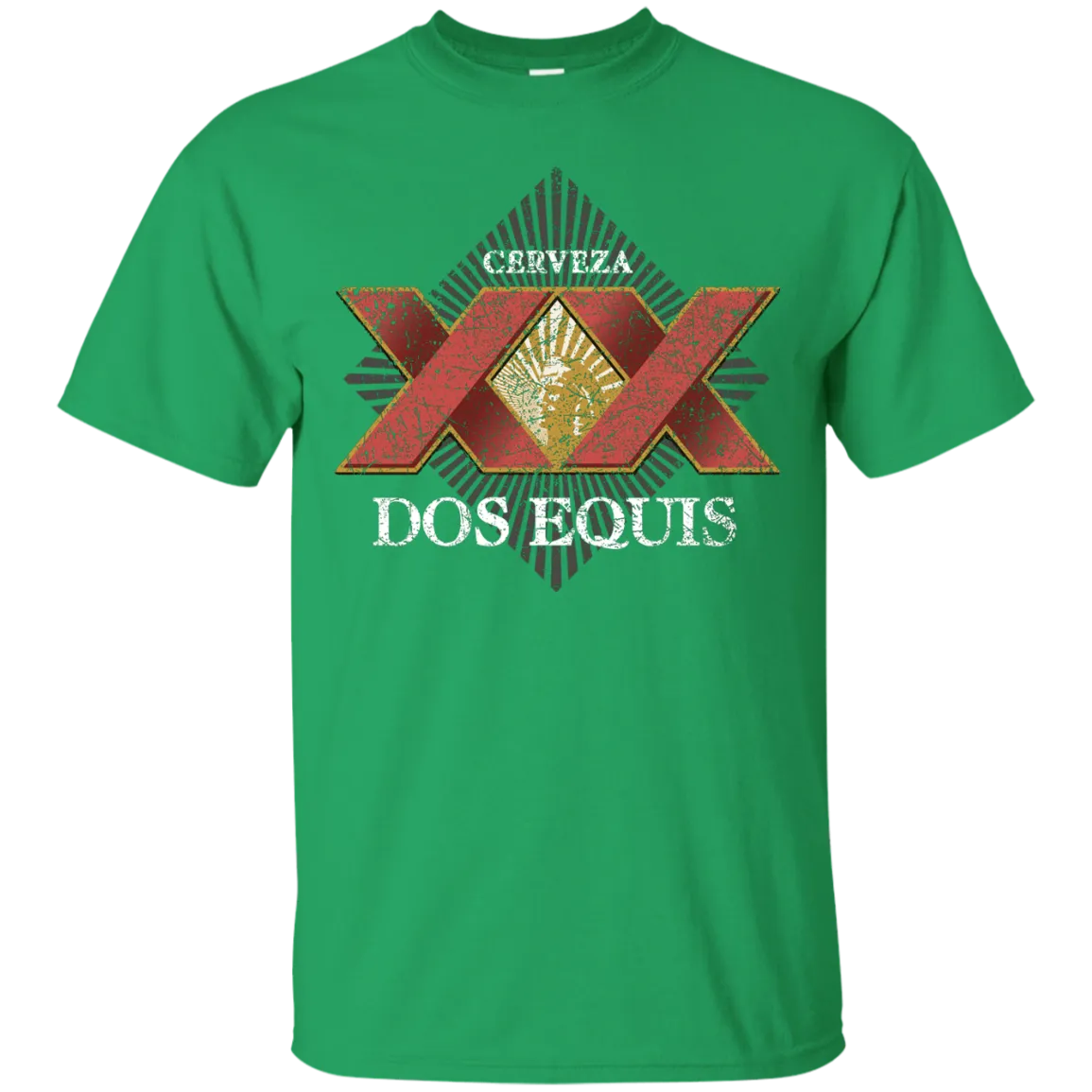 Dos Equis XX Lager Beer T-Shirt Custom Designed Worn Label Pattern