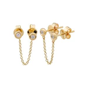 Double Diamond Chain Earrings