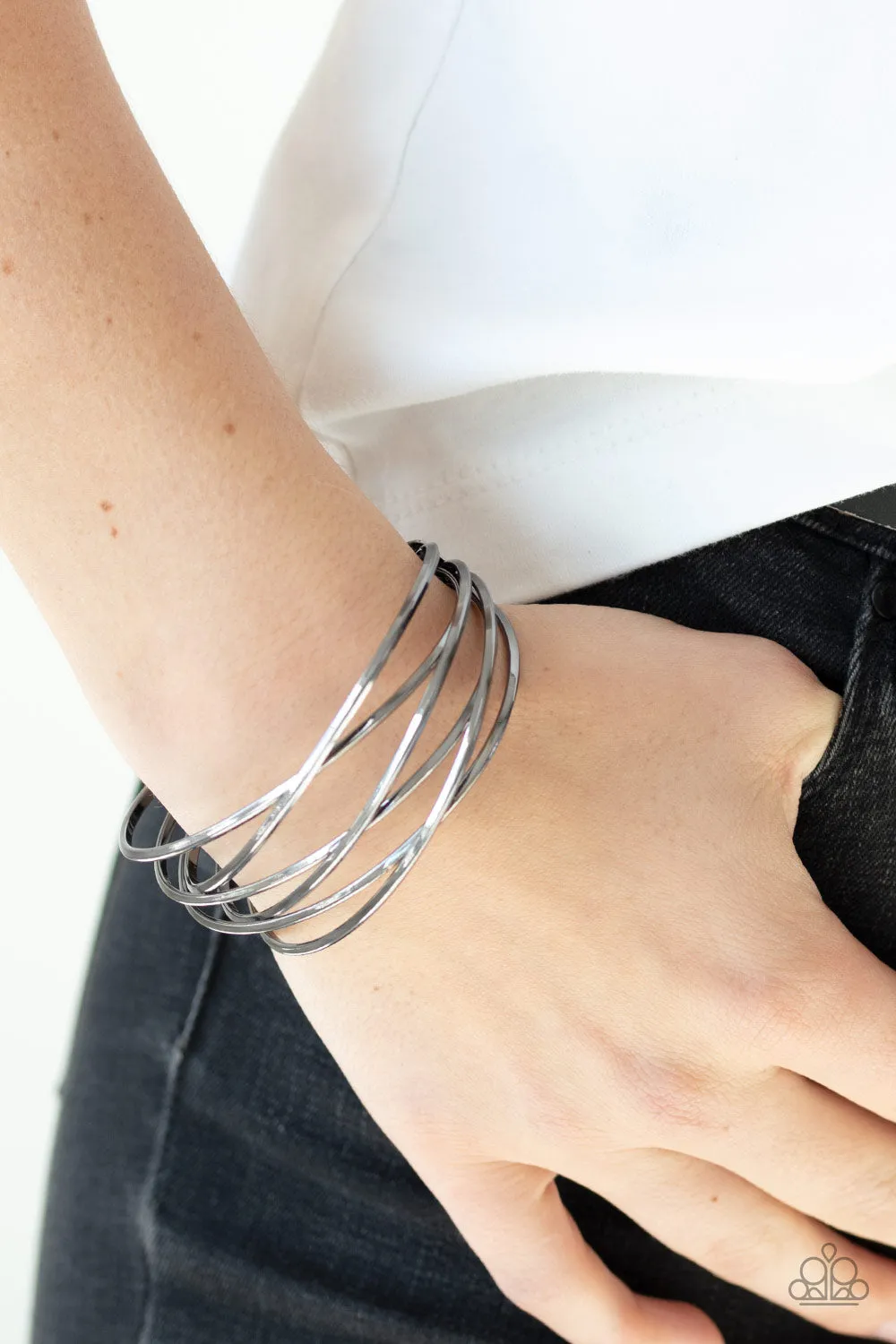 Down To The Wire Black Bracelet