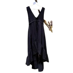 Drawstring Drama Maxi Dress - Black