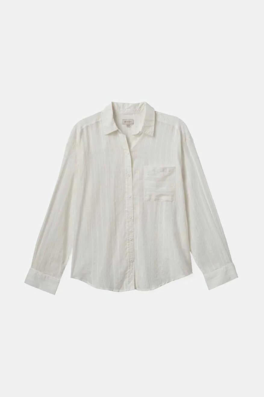 East Side L/S Boxy Woven Shirt - White