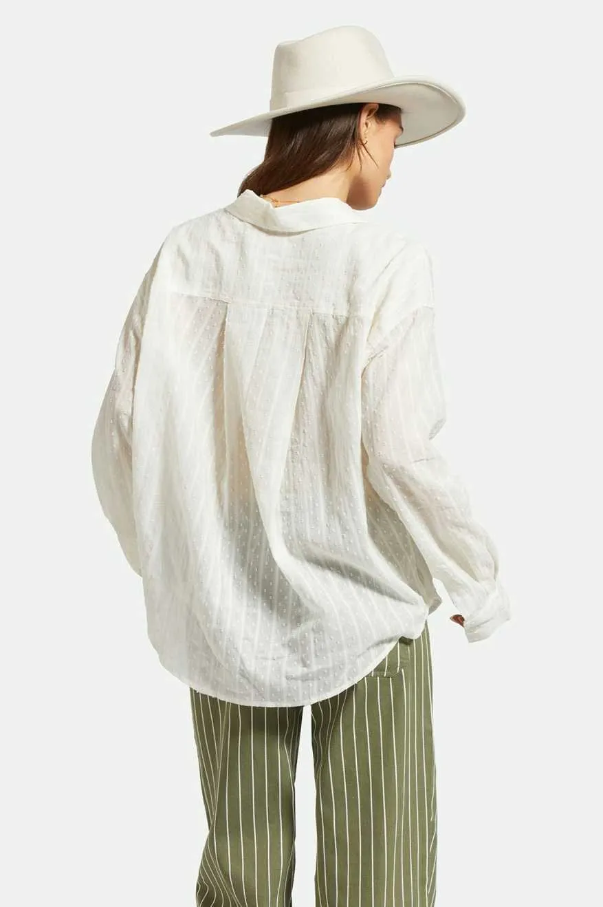 East Side L/S Boxy Woven Shirt - White