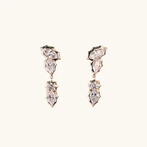 Edgy Bezel Diamond Dangle Earrings